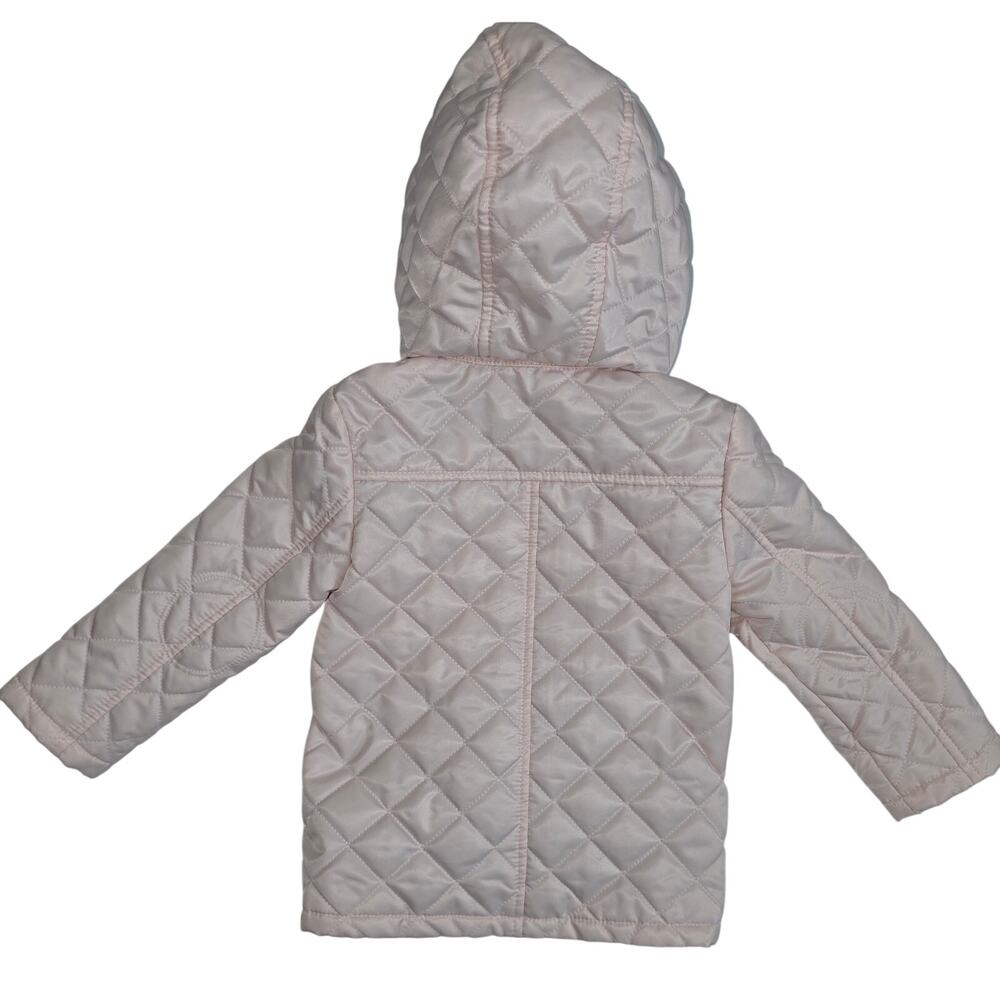 Girls 2T Burberry Ice Pink Quilted Jacket w/Removable Hood - Picture 6 of 13